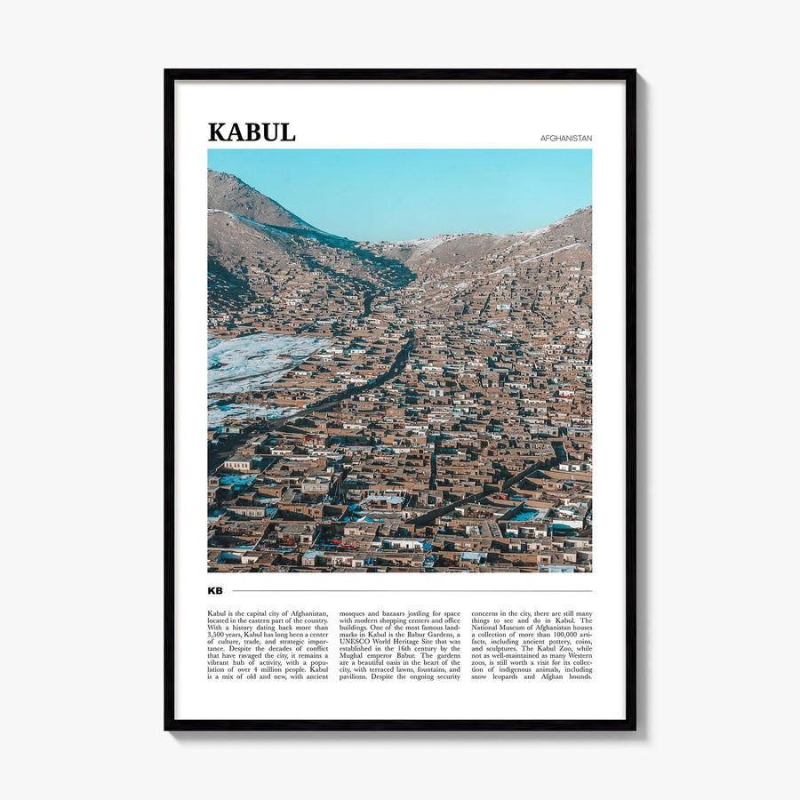 Kabul Travel Poster, framed poster mockup