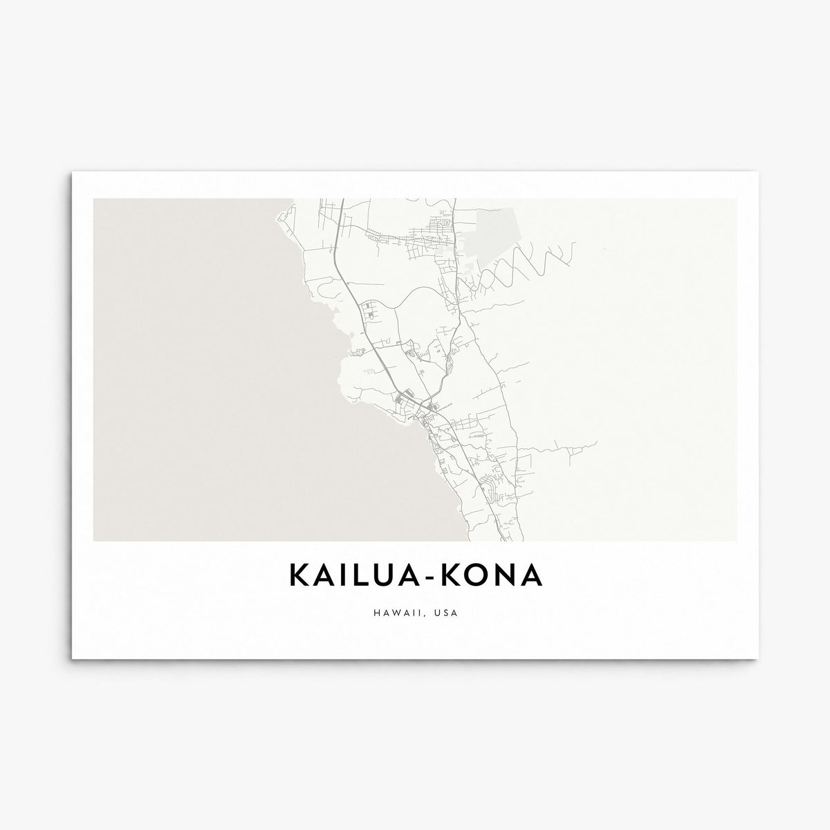 Kailua-Kona Map Poster, print only (unframed)