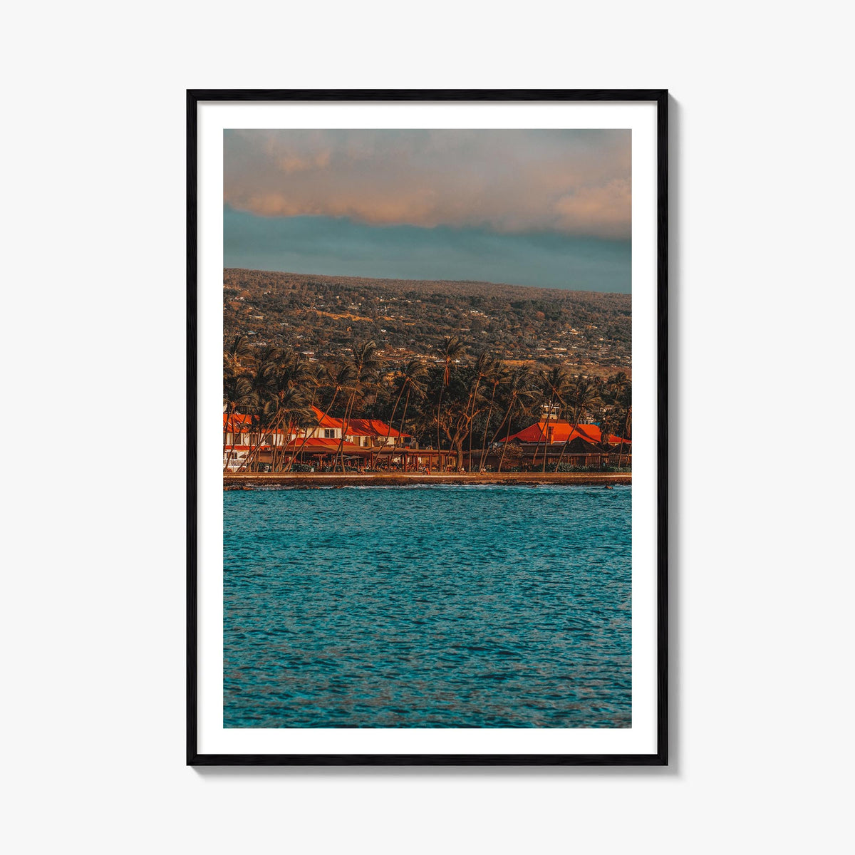 Kailua-Kona no. 1 colorful photo poster of Hawaii, USA – vertical wall art, unframed print shown in interior mockup