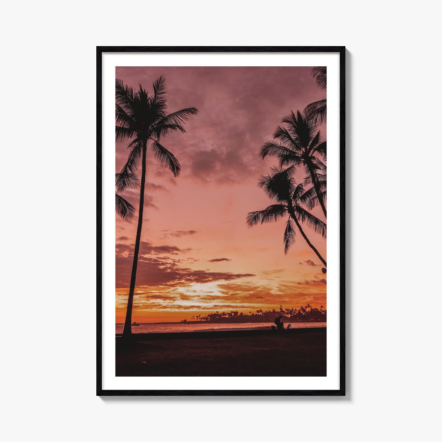 Kailua-Kona no. 2 colorful photo poster of Hawaii, USA – vertical wall art, unframed print shown in interior mockup
