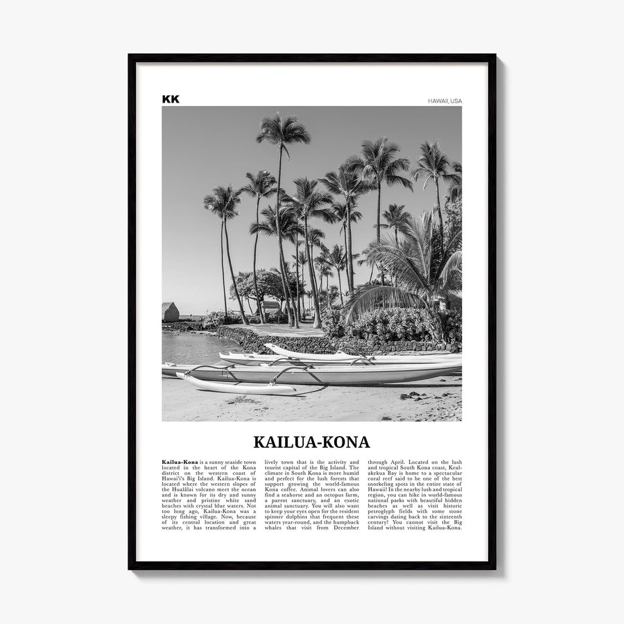 Kailua-Kona Newspaper Poster, framed poster mockup