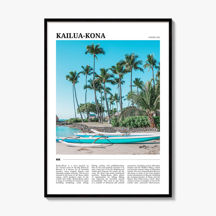 Kailua-Kona Travel No 2 Poster, framed poster mockup