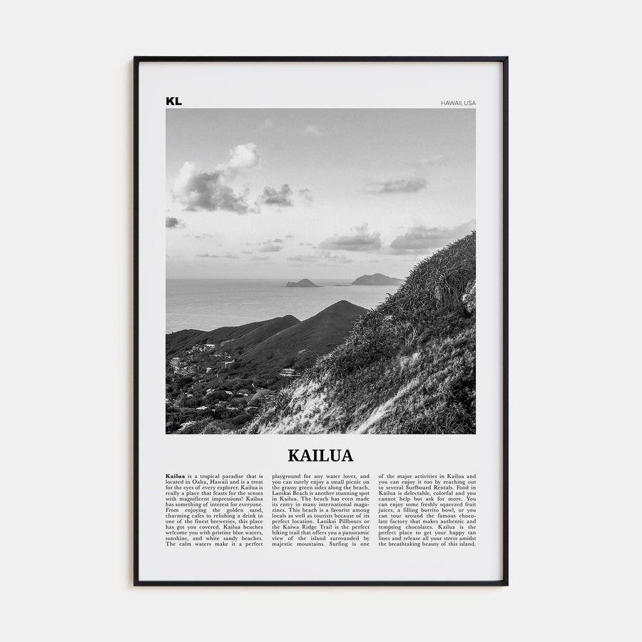 Kailua Poster None / 8x12 in Nbourhood Travel B&W Poster