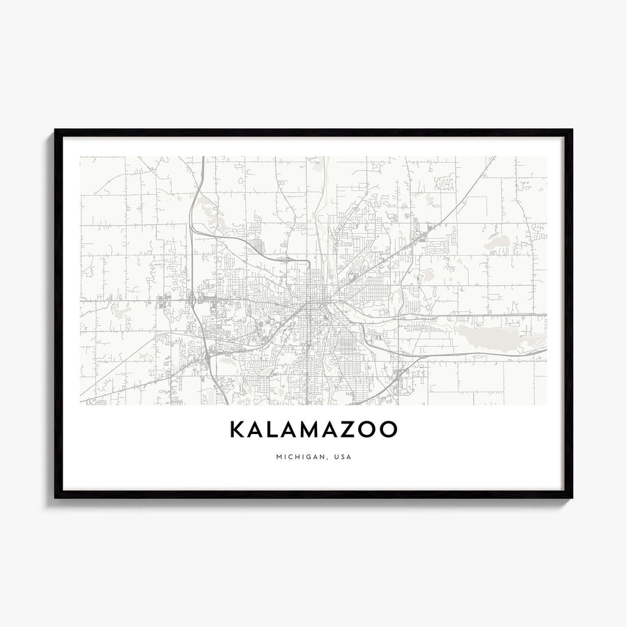 Kalamazoo Map Poster, framed poster mockup
