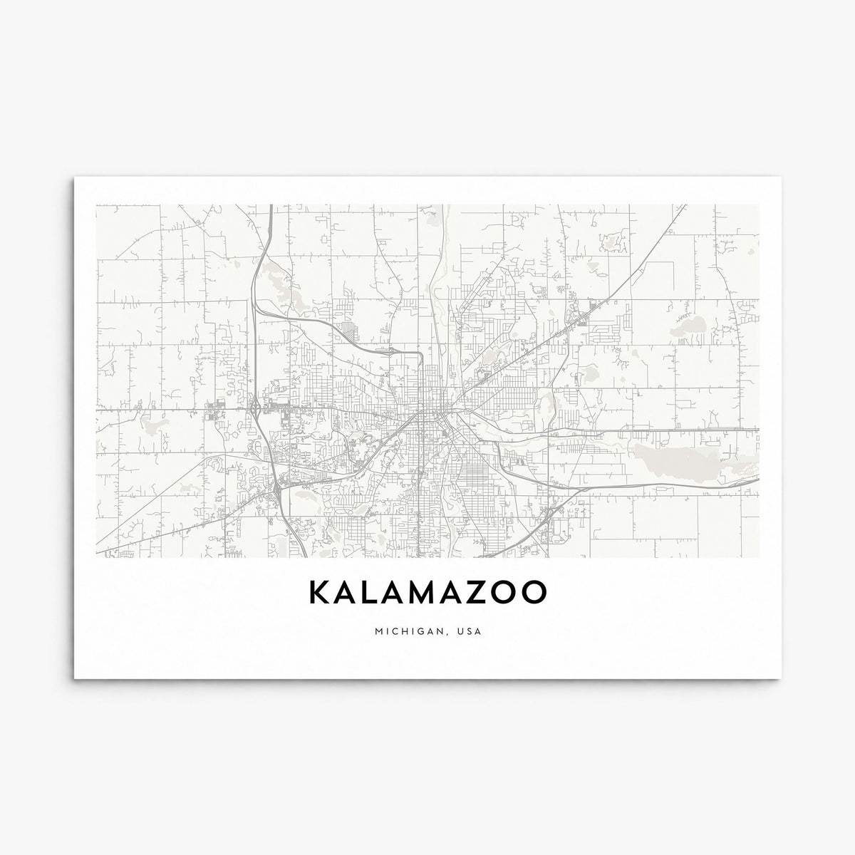 Kalamazoo Map Poster, print only (unframed)