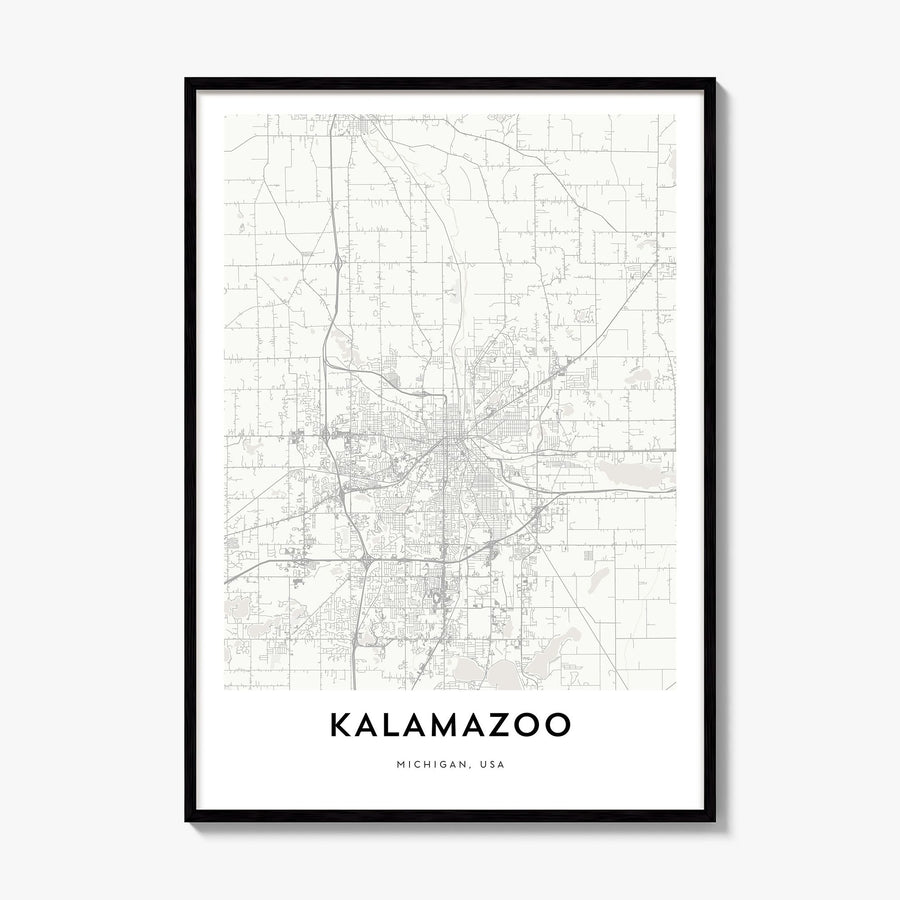 Kalamazoo Map Poster, framed poster mockup
