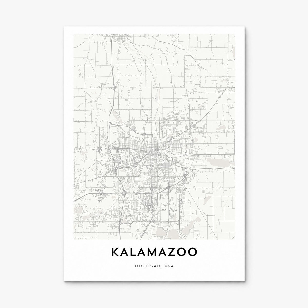 Kalamazoo Map Poster, print only (unframed)