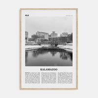 Kalamazoo Poster Natural Wood / 8x12 in Nbourhood Travel B&W Poster