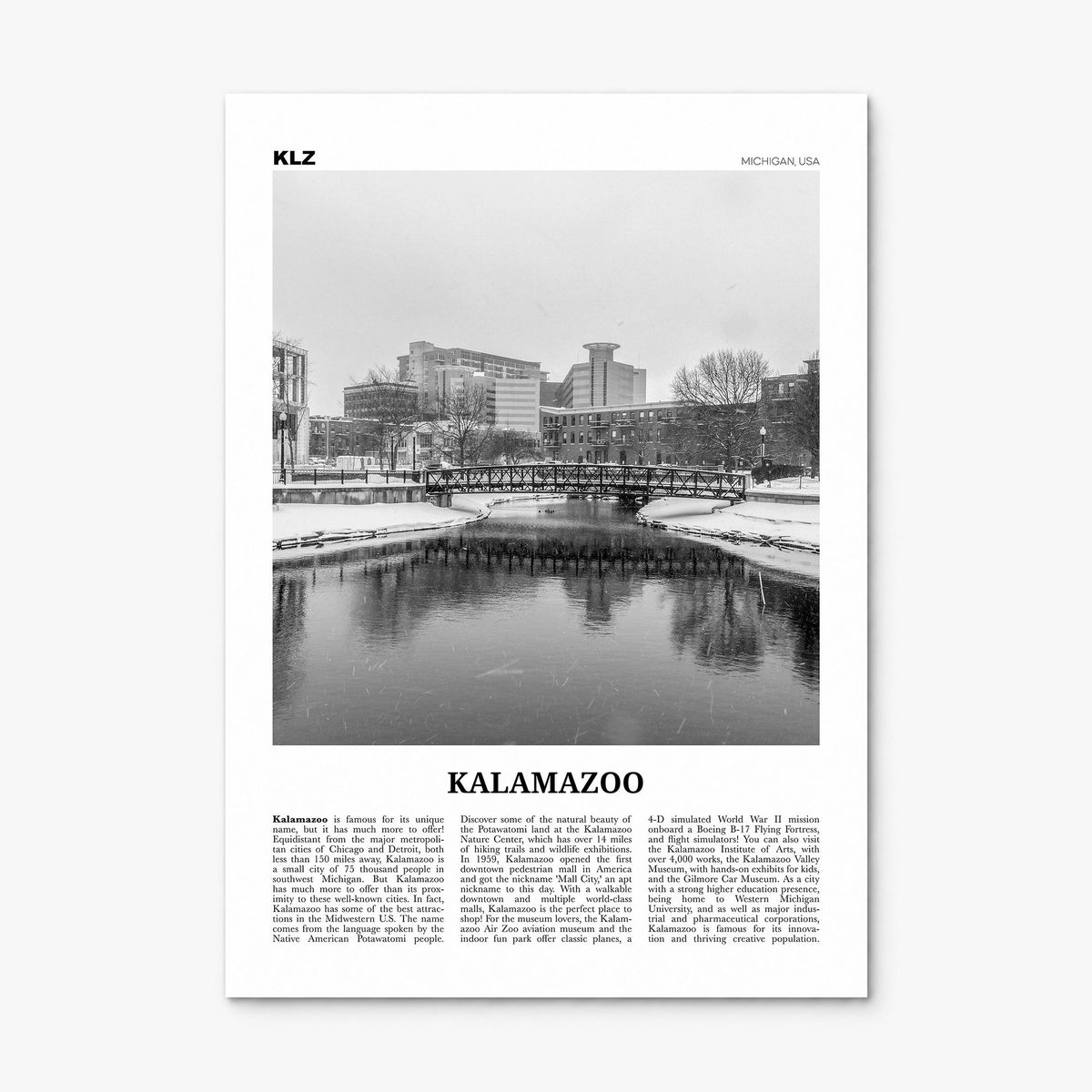 Kalamazoo Newspaper Poster, print only (unframed)