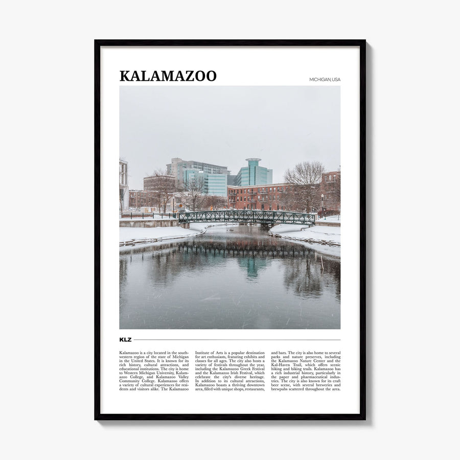 Kalamazoo Travel Poster, framed poster mockup