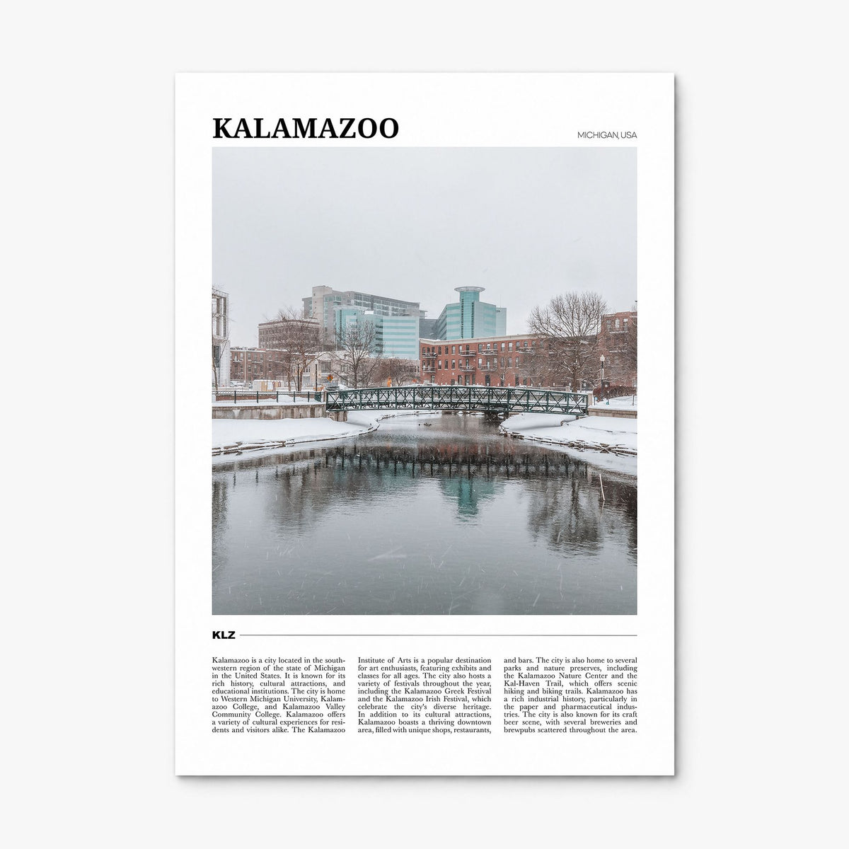 Kalamazoo Travel Poster, print only (unframed)