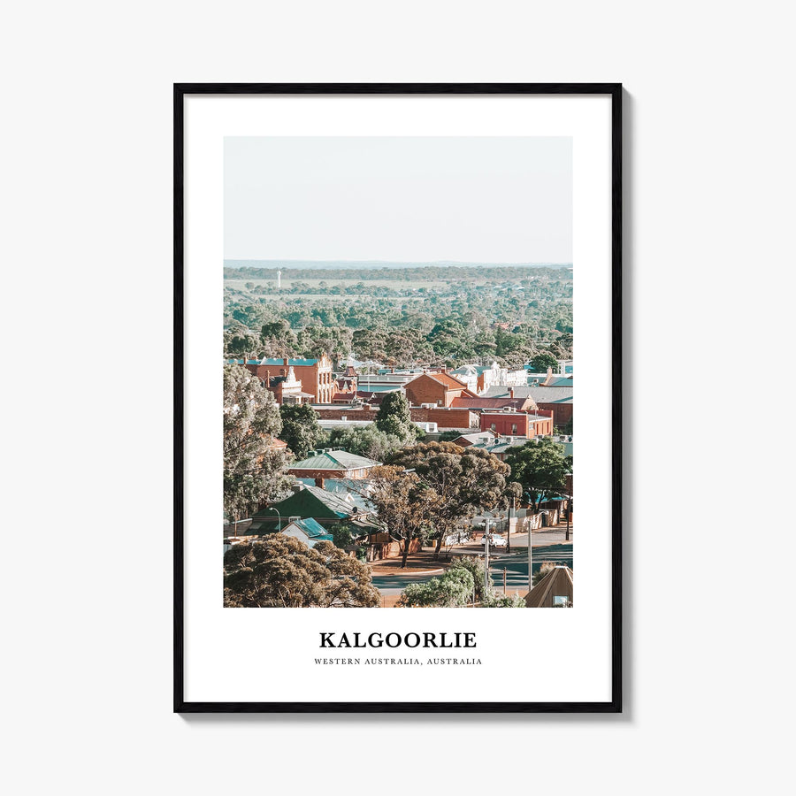 Kalgoorlie colorful classic poster of Australia – vertical wall art, unframed print shown in interior mockup