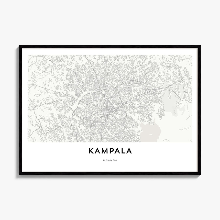 Kampala Map Poster, framed poster mockup