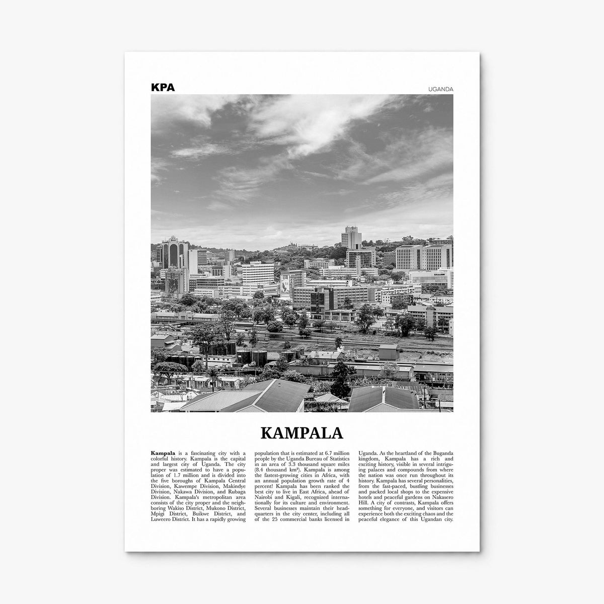 Kampala Newspaper Poster, print only (unframed)