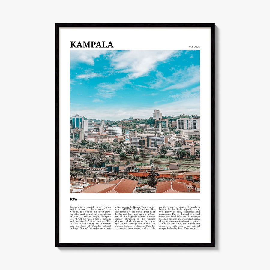 Kampala Travel Poster, framed poster mockup