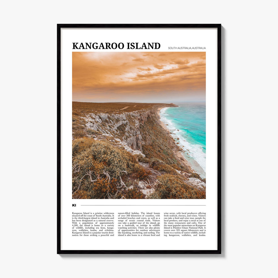 Kangaroo Island Travel Poster, framed poster mockup