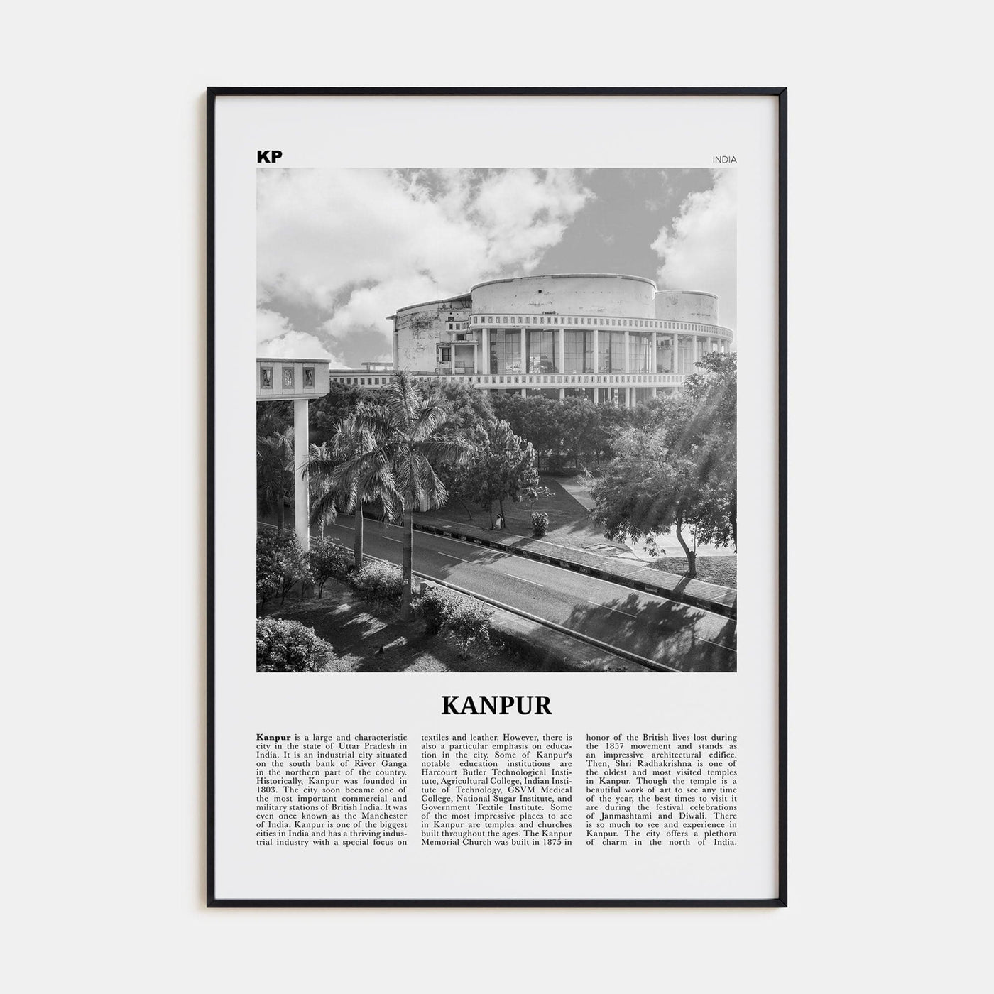 Kanpur Poster None / 8x12 in Nbourhood Travel B&W Poster