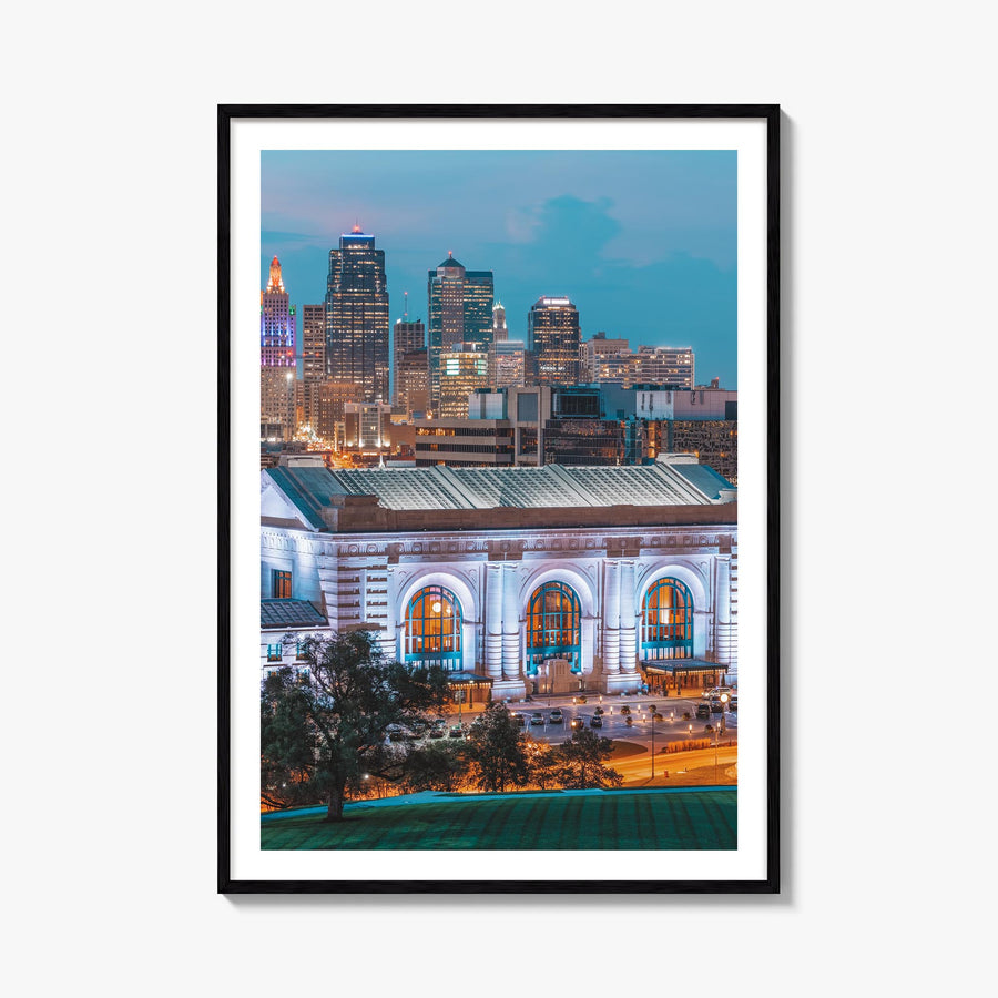 Kansas City no. 2 colorful photo poster of Missouri, USA – vertical wall art, unframed print shown in interior mockup