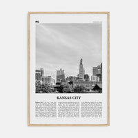 Kansas City No 2 Poster Natural Wood / 8x12 in Nbourhood Travel B&W Poster