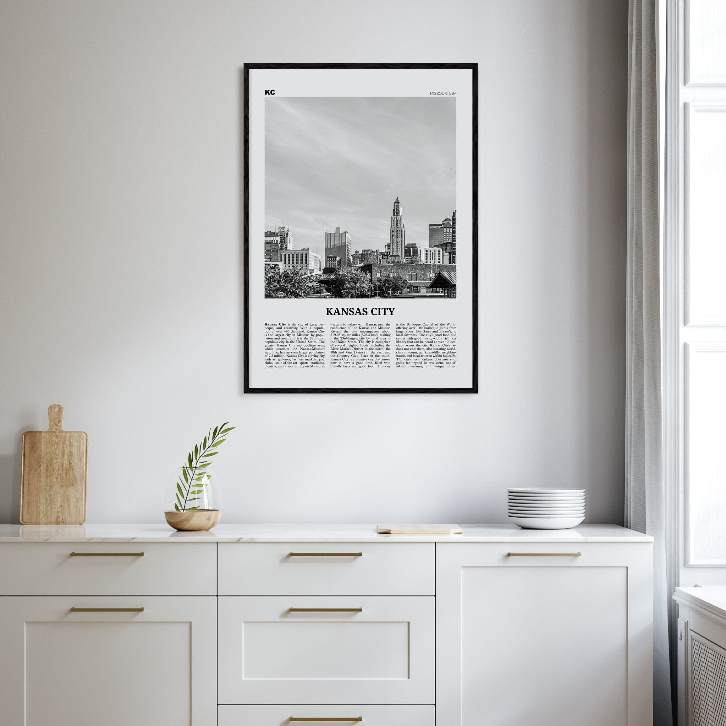 Kansas City No 2 Poster Nbourhood Travel B&W Poster