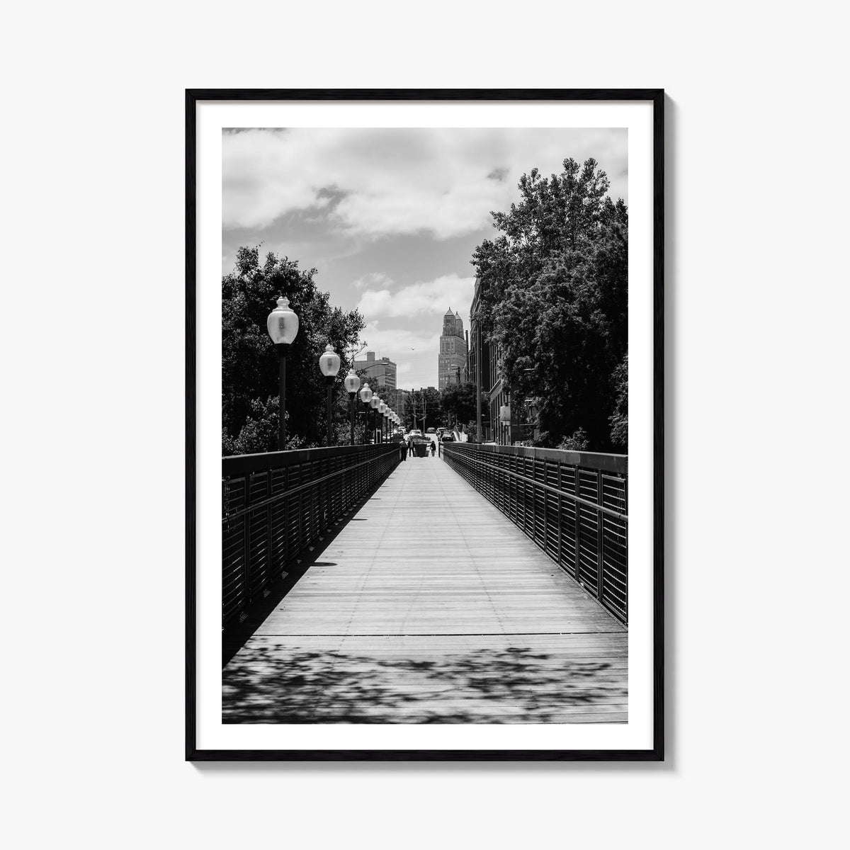Kansas City no. 3 black & white photo poster of Missouri, USA – vertical wall art, unframed print shown in interior mockup
