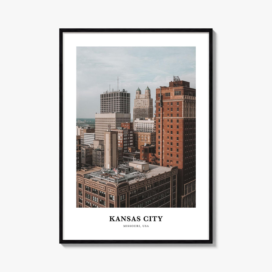 Kansas City no. 3 colorful classic poster of Missouri, USA – vertical wall art, unframed print shown in interior mockup