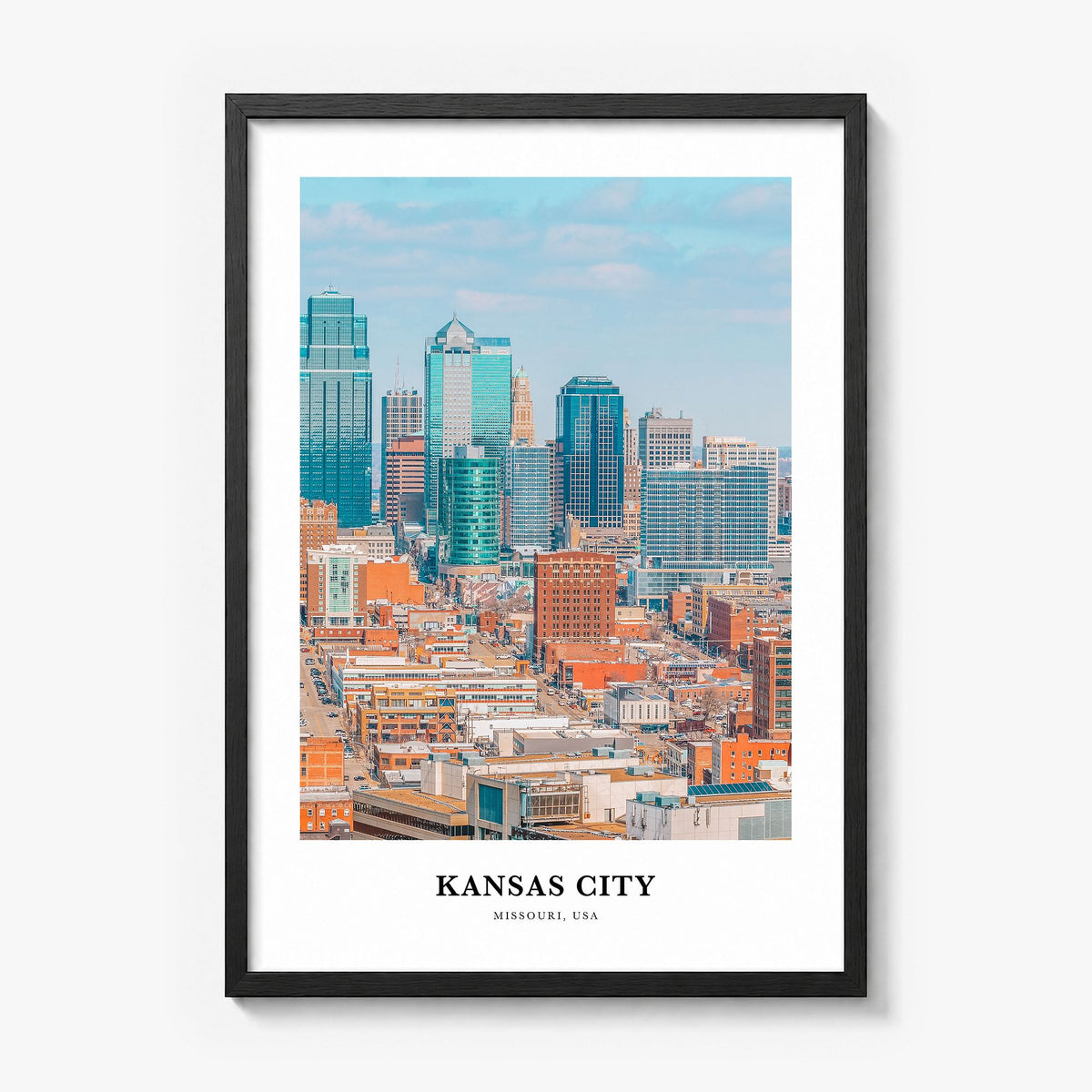 Kansas City, Missouri Classic No 2 Poster in a black wood frame
