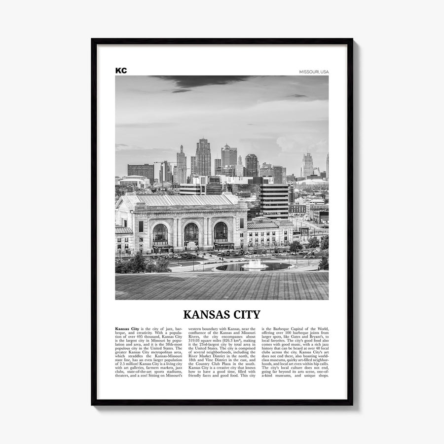 Kansas City, Missouri Newspaper No 3 Poster, framed poster mockup