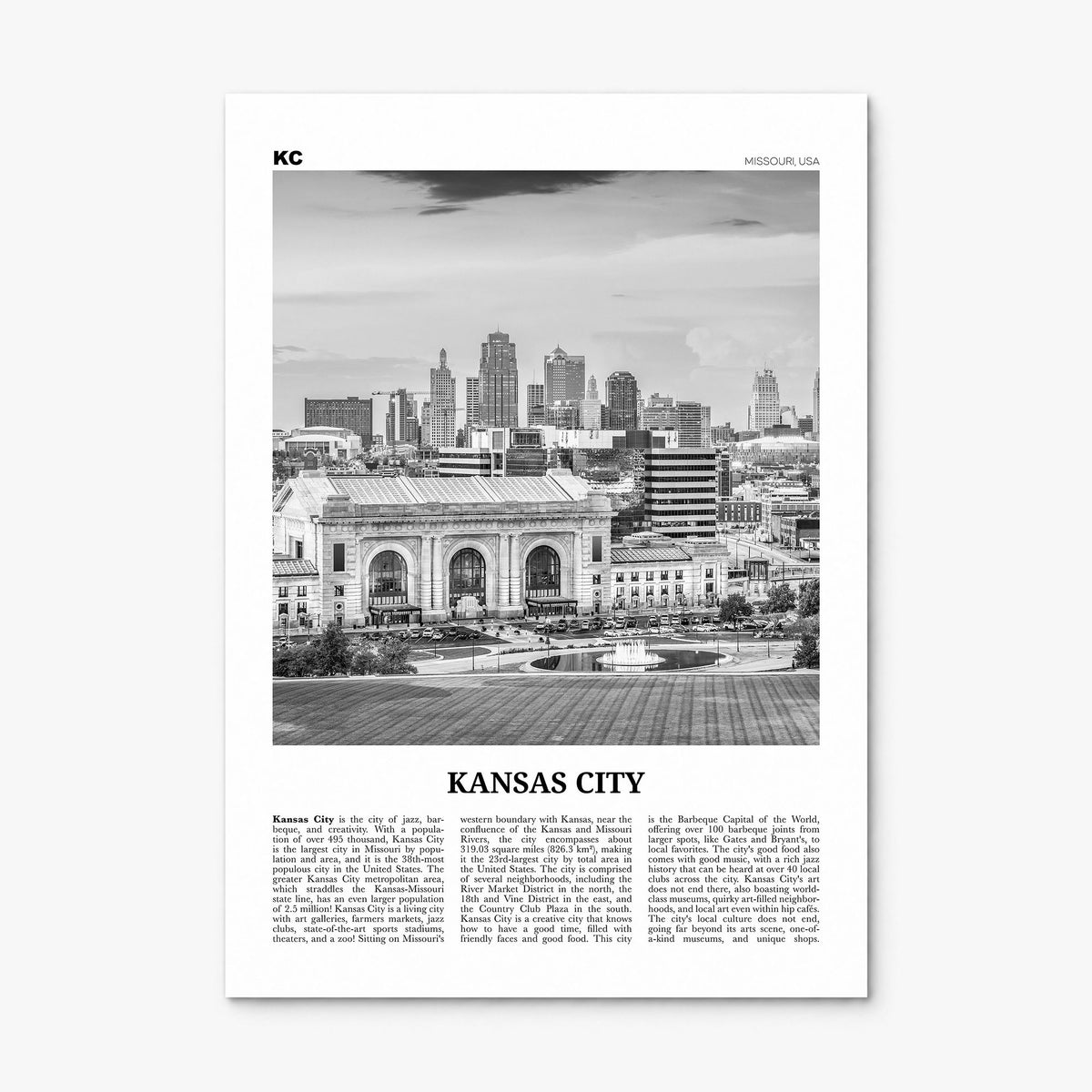 Kansas City, Missouri Newspaper No 3 Poster, print only (unframed)