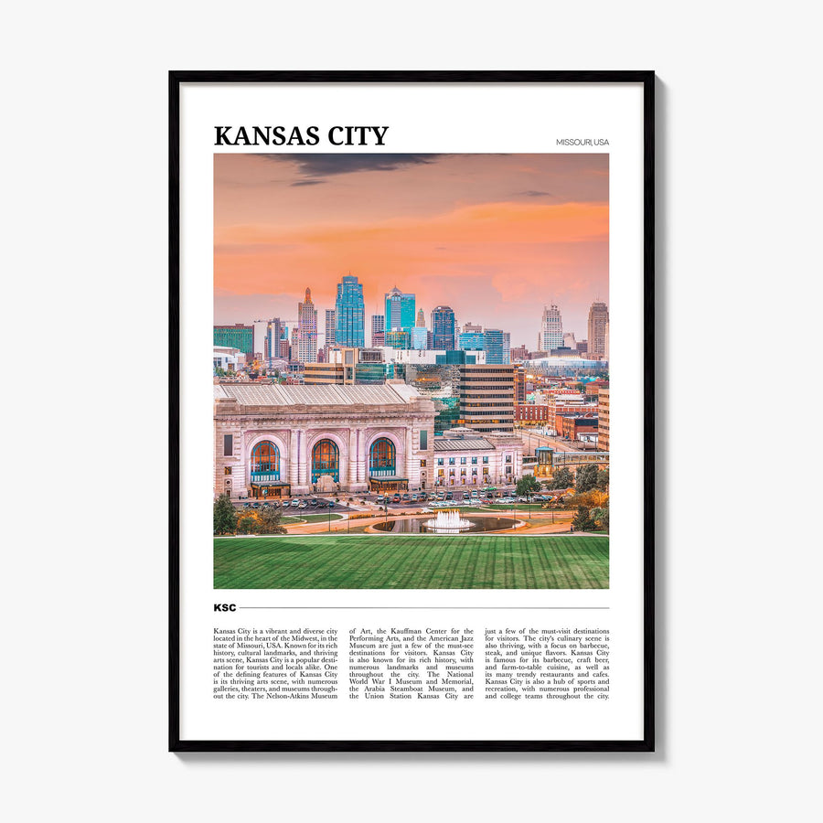 Kansas City, Missouri Travel No 1 Poster, framed poster mockup