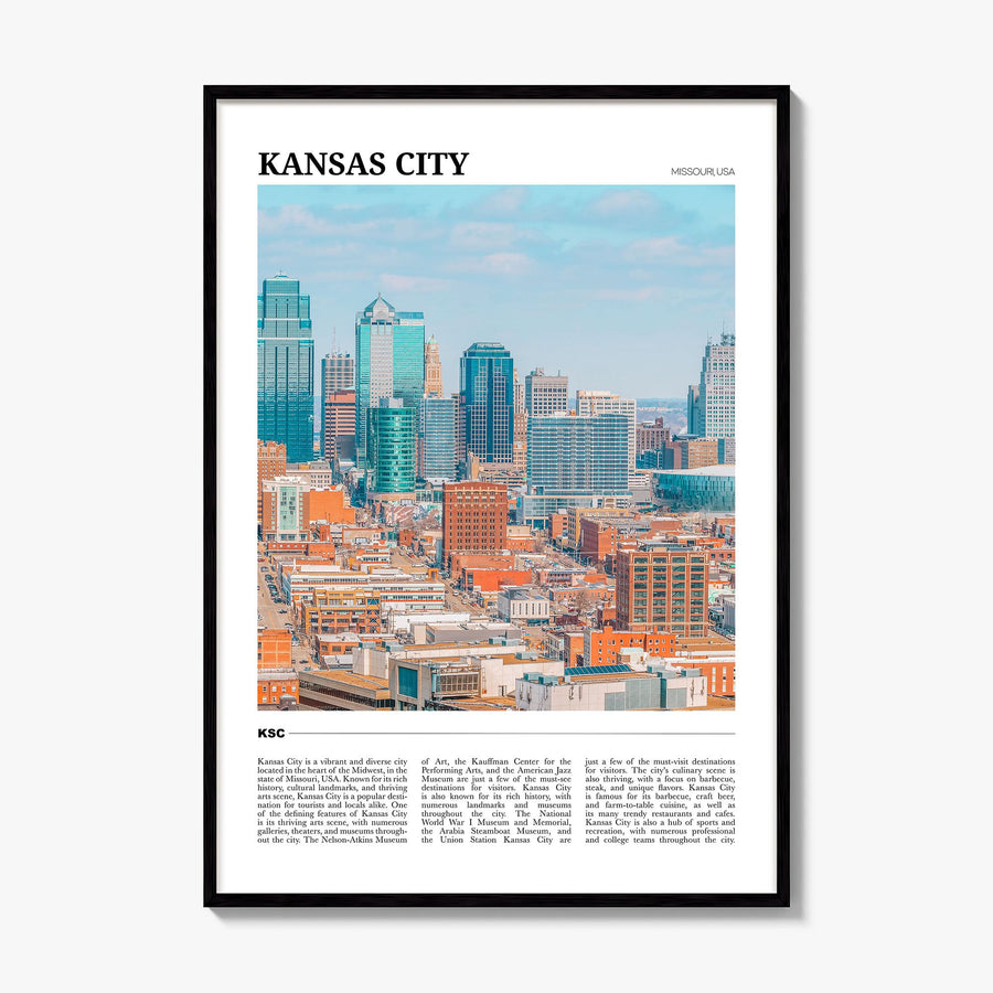 Kansas City, Missouri Travel No 2 Poster, framed poster mockup