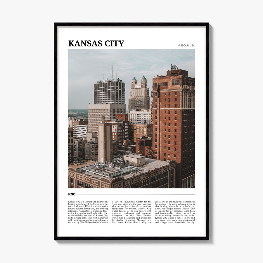 Kansas City, Missouri Travel No 3 Poster, framed poster mockup