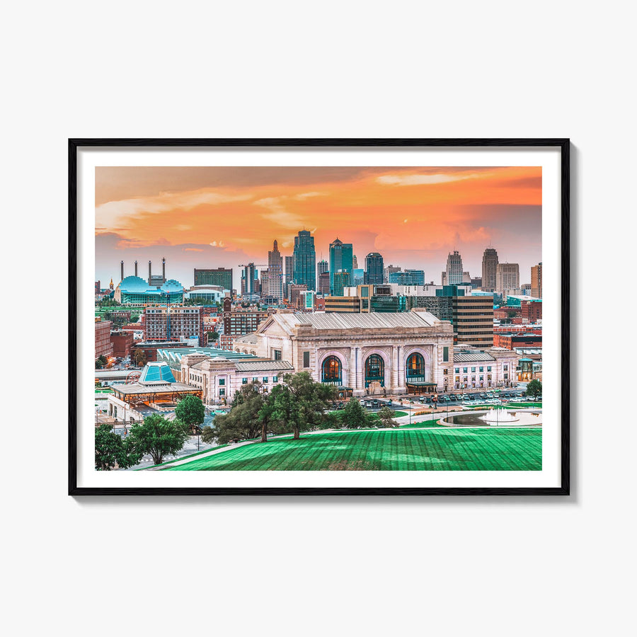 Kansas colorful photo poster of United States – horizontal wall art, unframed print shown in interior mockup