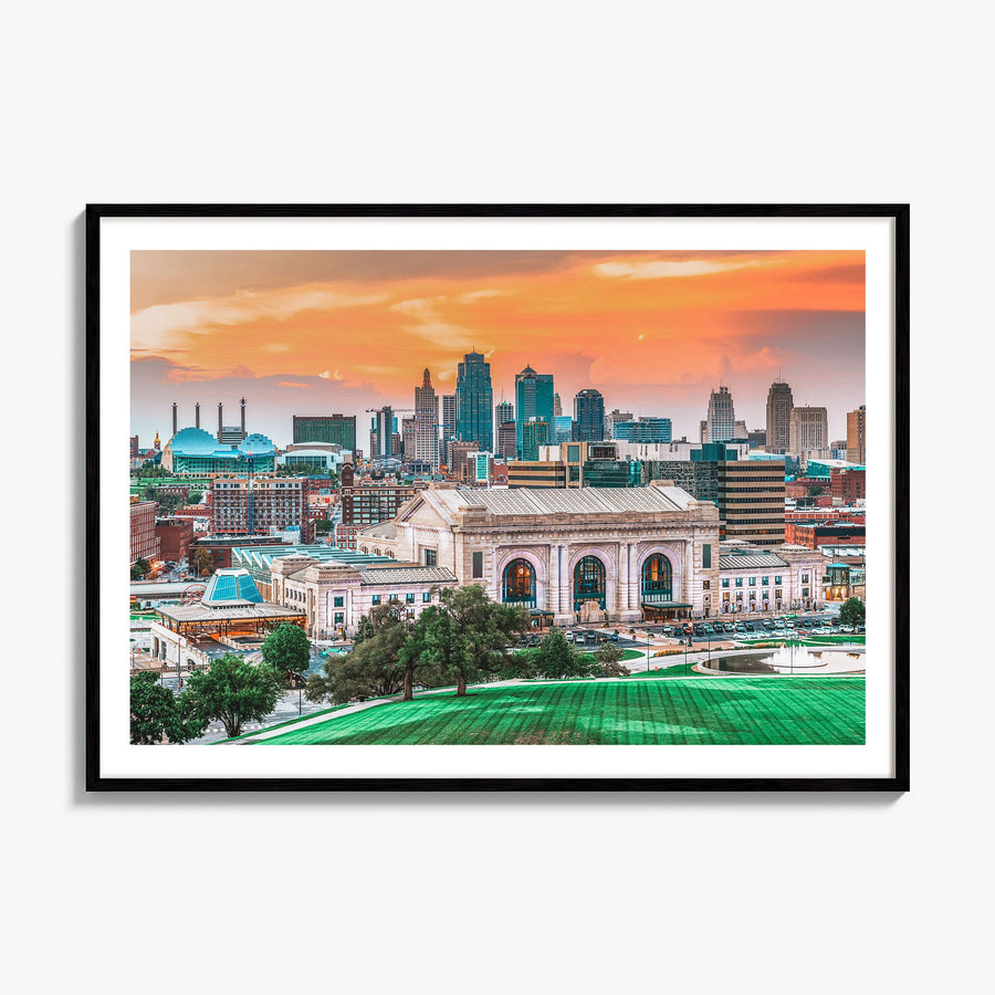 Kansas Photo Poster, framed poster mockup, white border