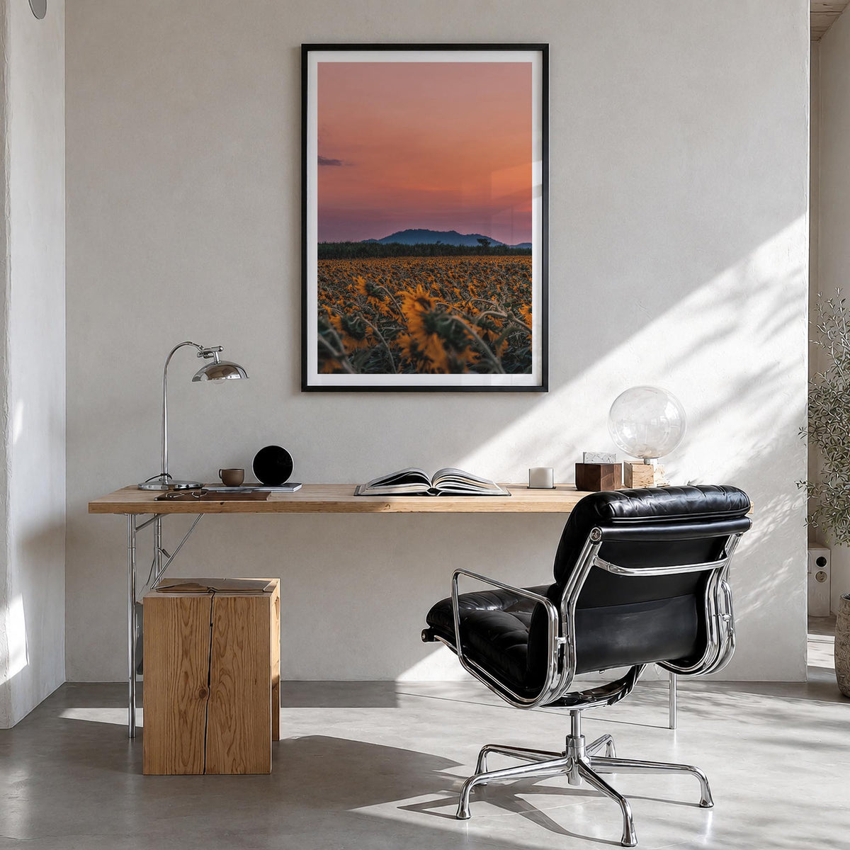Kansas no. 1 colorful photo poster of United States – vertical wall art in black wood frame with white border, hanging on wal