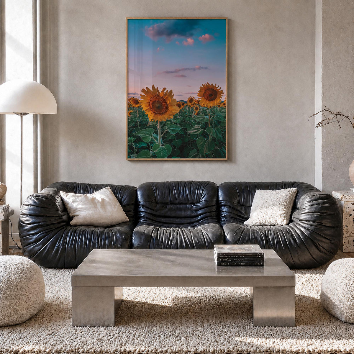 Kansas no. 2 colorful photo poster of United States – vertical wall art in natural wood frame, hanging on wall