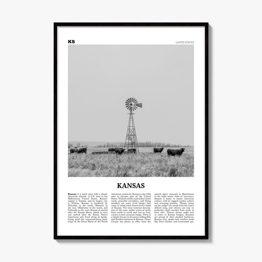 Kansas Newspaper No 1 Poster, framed poster mockup