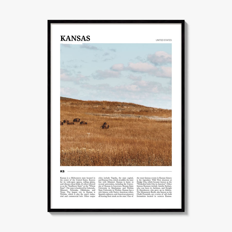 Kansas Travel Poster, framed poster mockup