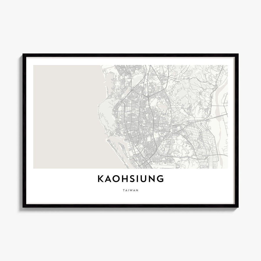 Kaohsiung Map Poster, framed poster mockup