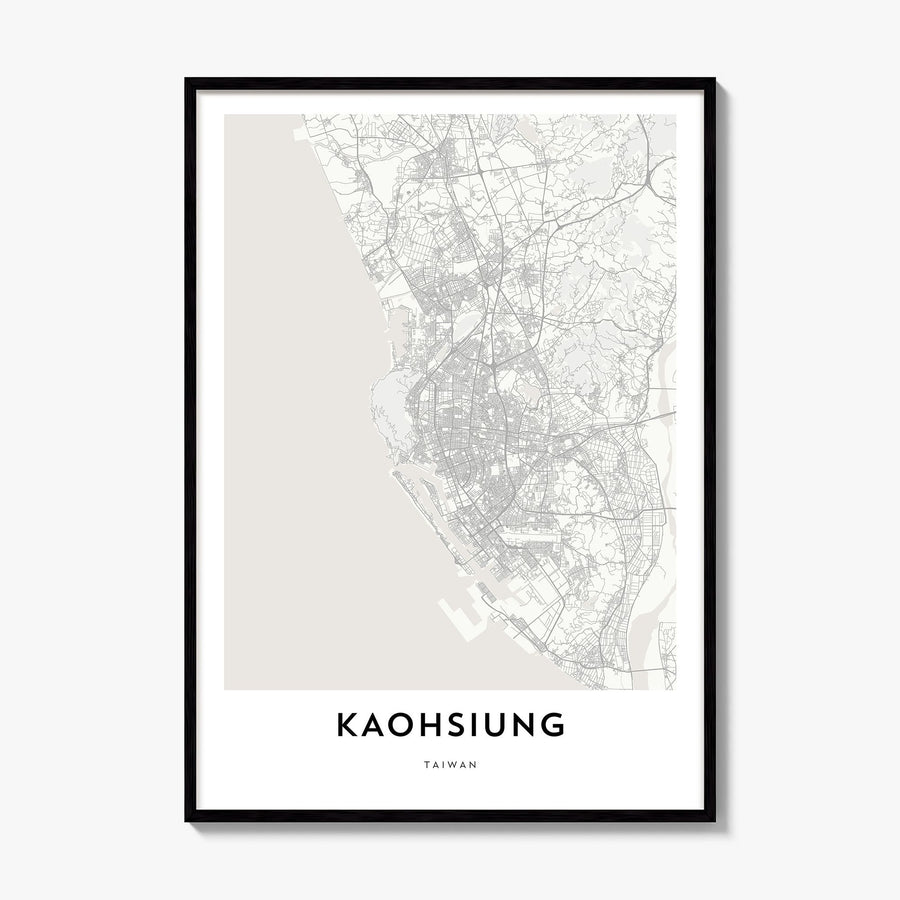 Kaohsiung Map Poster, framed poster mockup