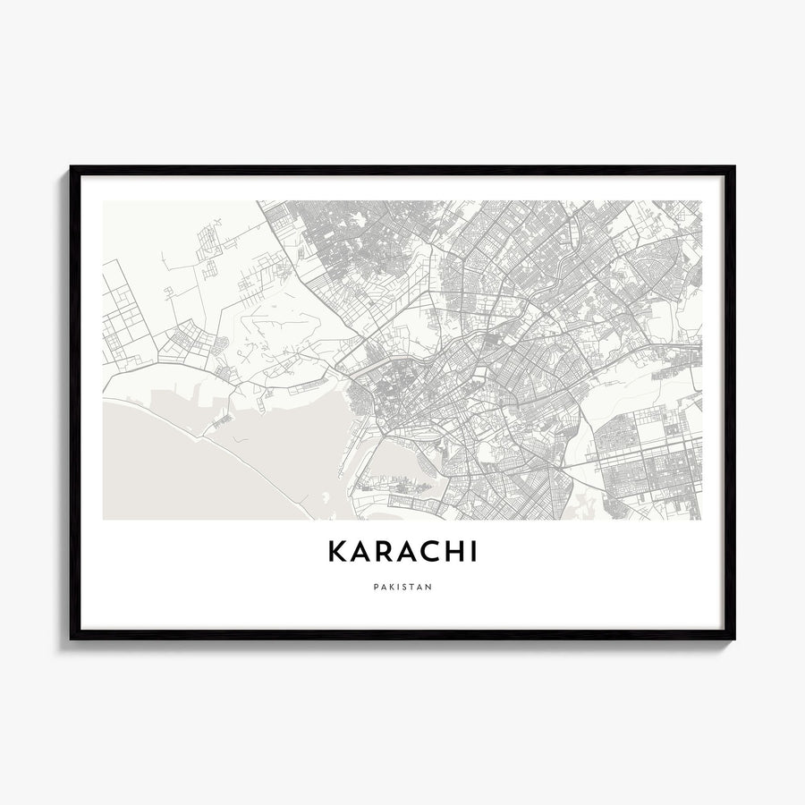 Karachi Map Poster, framed poster mockup