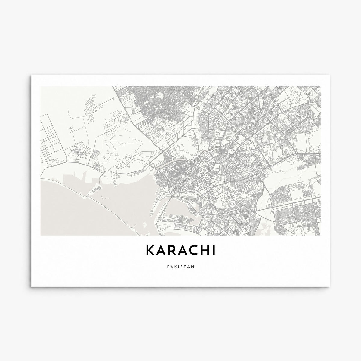 Karachi Map Poster, print only (unframed)