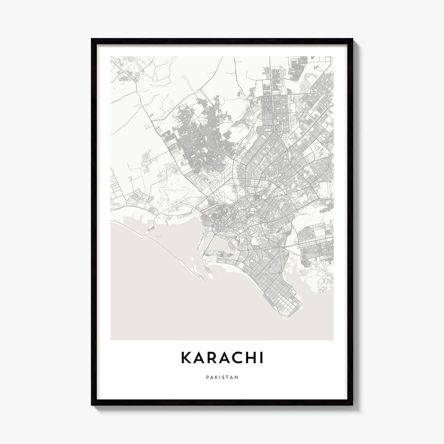 Karachi Map Poster, framed poster mockup