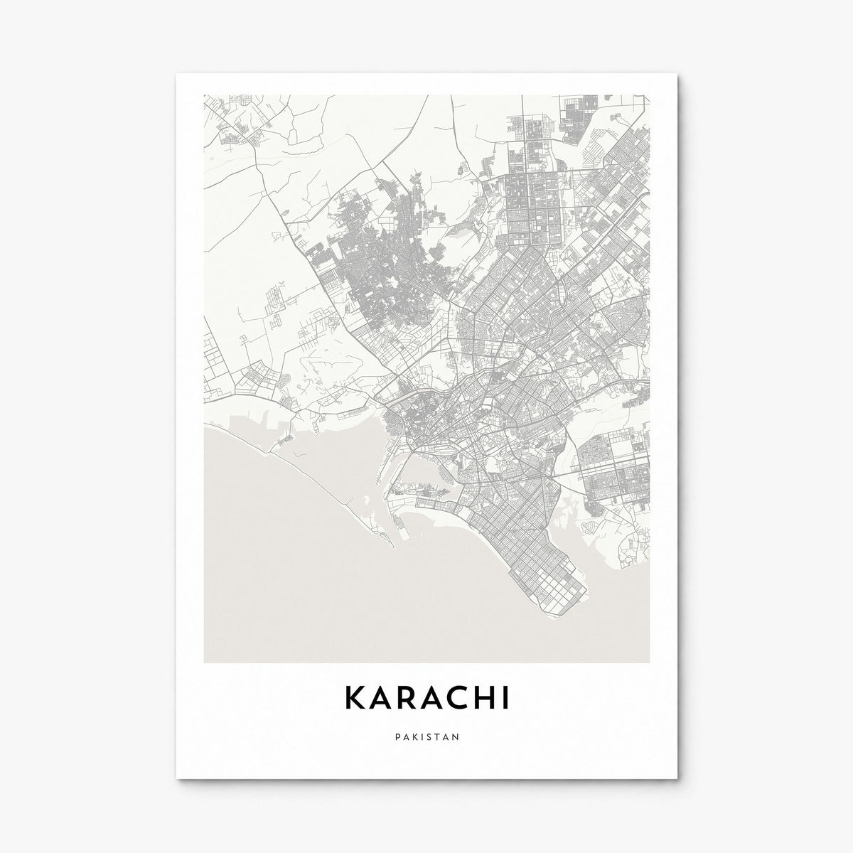 Karachi Map Poster, print only (unframed)