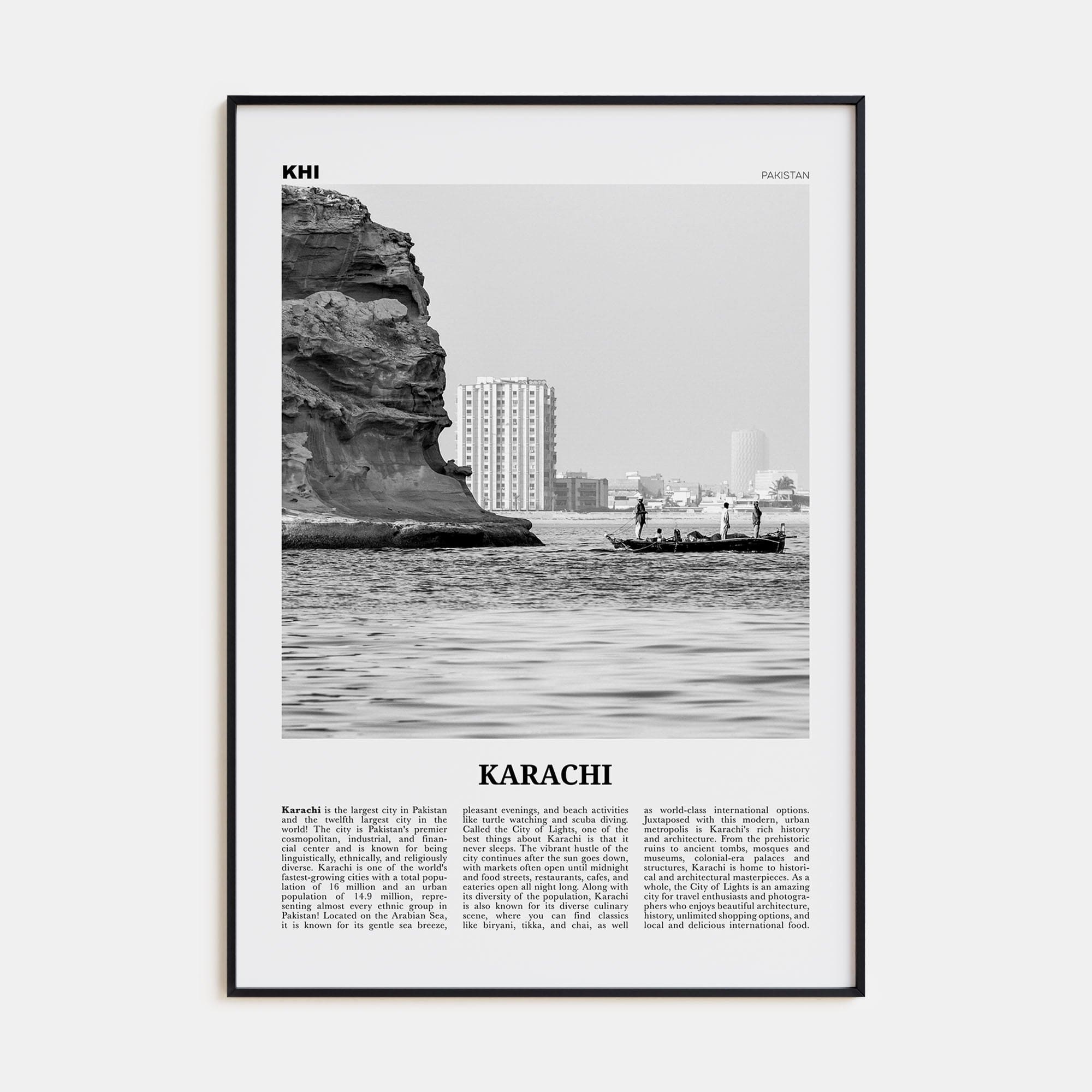 Karachi No 1 Poster None / 8x12 in Nbourhood Travel B&W Poster