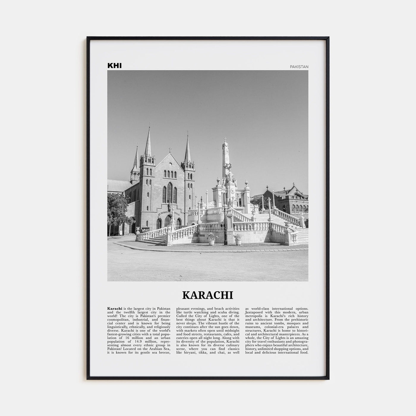 Karachi No 2 Poster None / 8x12 in Nbourhood Travel B&W Poster