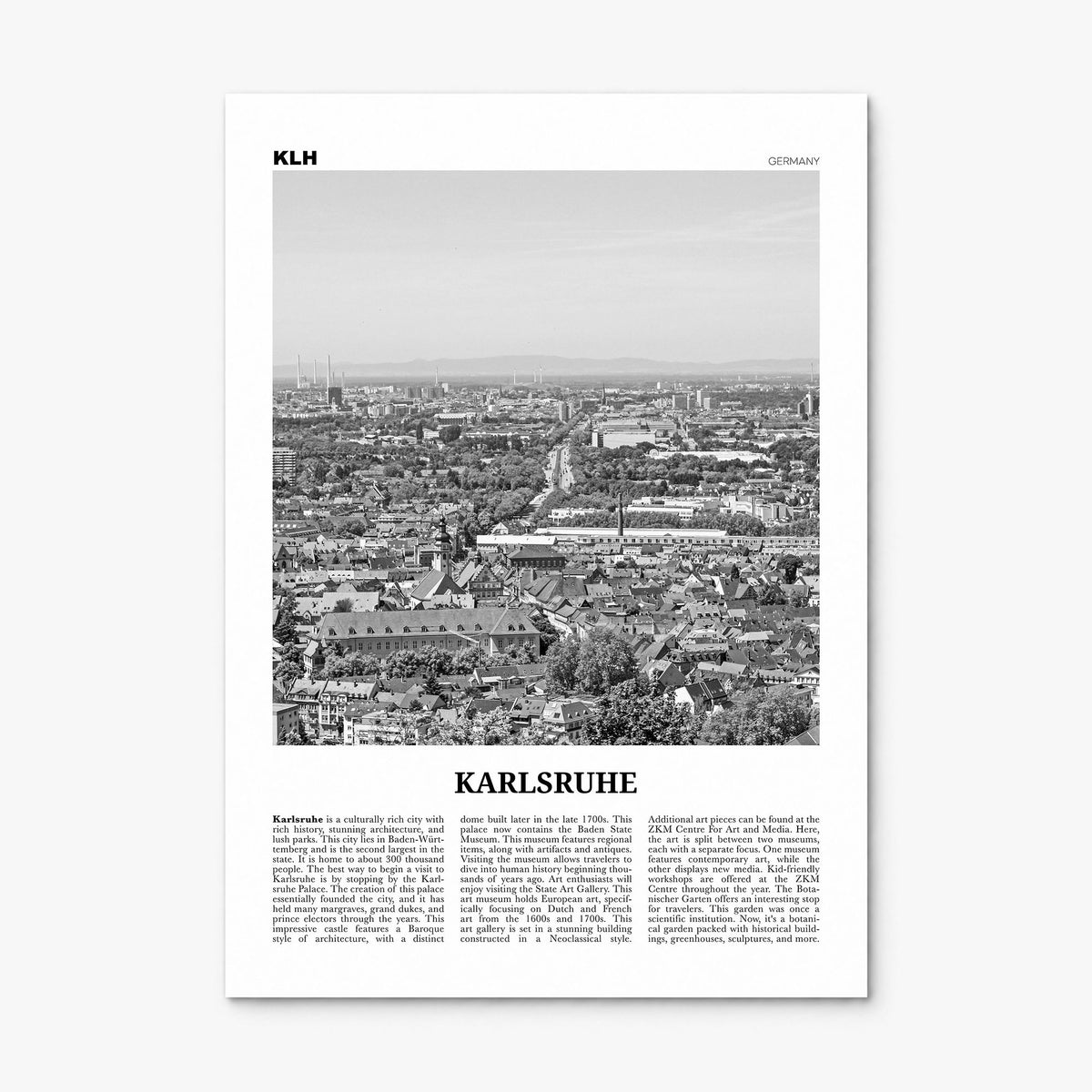 Karlsruhe Newspaper Poster, print only (unframed)