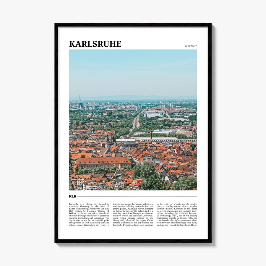 Karlsruhe Travel Poster, framed poster mockup