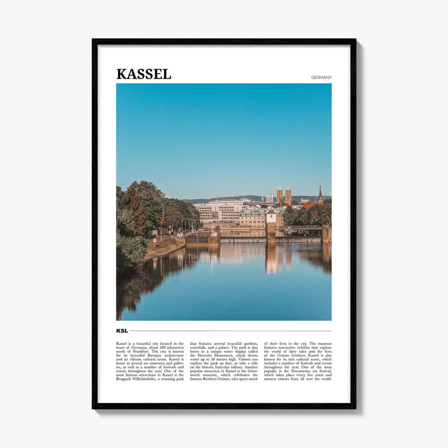Kassel Travel Poster, framed poster mockup