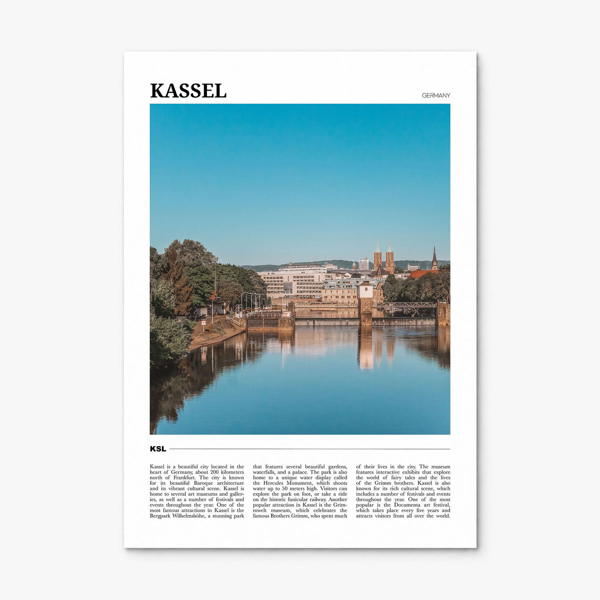 Kassel Travel Poster, print only (unframed)